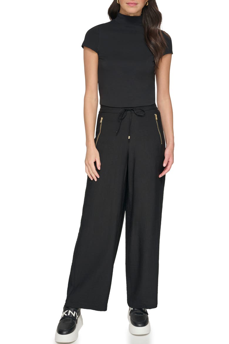 Drawstring Pants, Alternate, color, BLACK