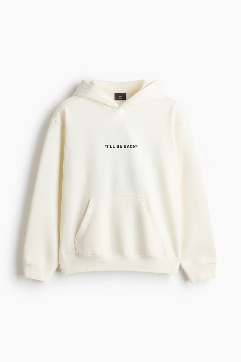 Loose Fit Printed Hoodie, Alternate, color, White/Terminator