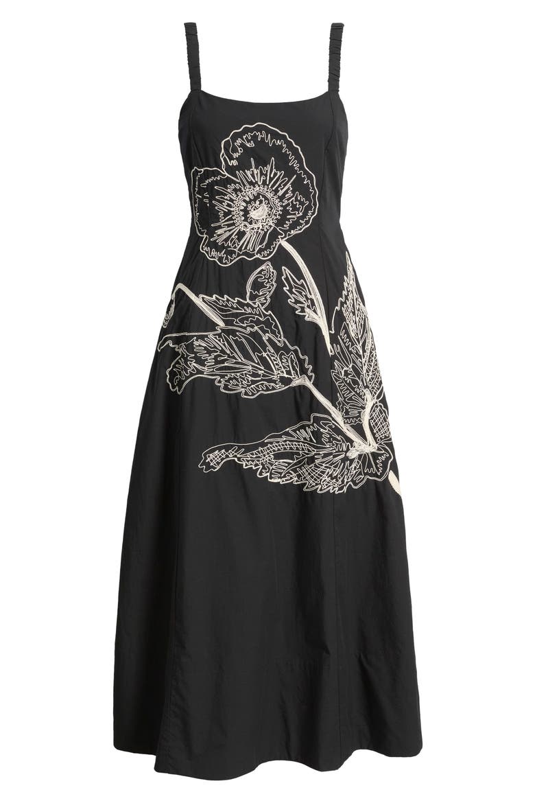 Joplin Organic Cotton Ankle Dress, Alternate, color, BLACK IVORY
