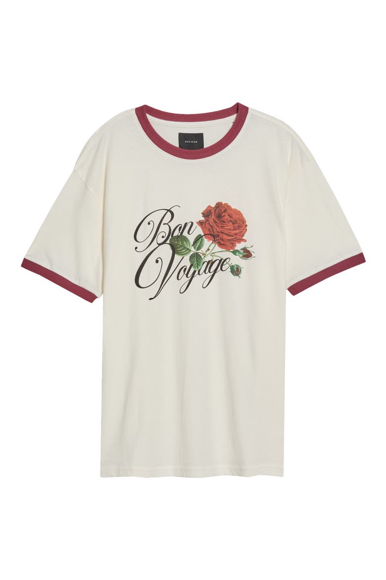 Bon Voyage Graphic Ringer T-Shirt, Main, color, WHITE