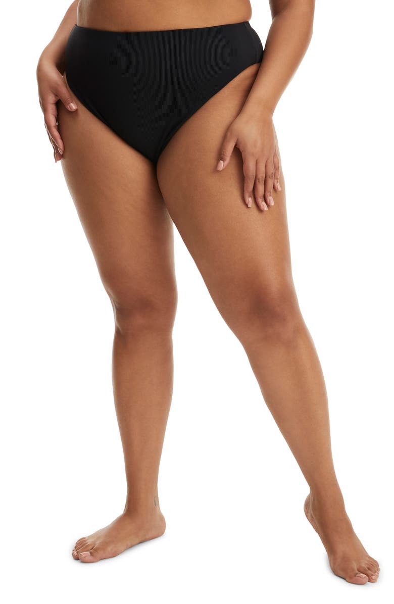 Good American Good Waist Rib Bikini Bottoms, Main, color, 