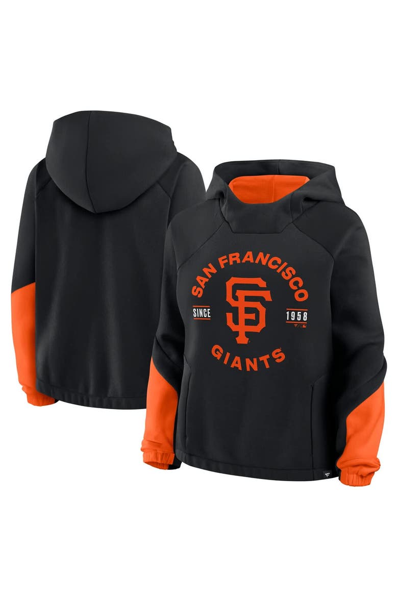 Women's Fanatics Black San Francisco Giants Oversized Time to Win Pullover Hoodie, Main, color, Black