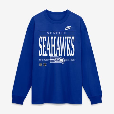 Men's Nike Royal Seattle Seahawks Red Zone Long Sleeve Max90 T-Shirt