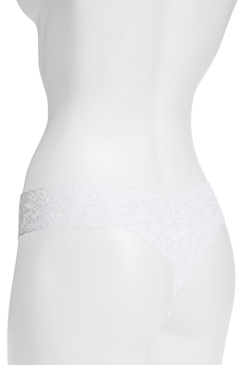 I Do Swarovski Crystal Low Rise Thong, Alternate, color, WHITE