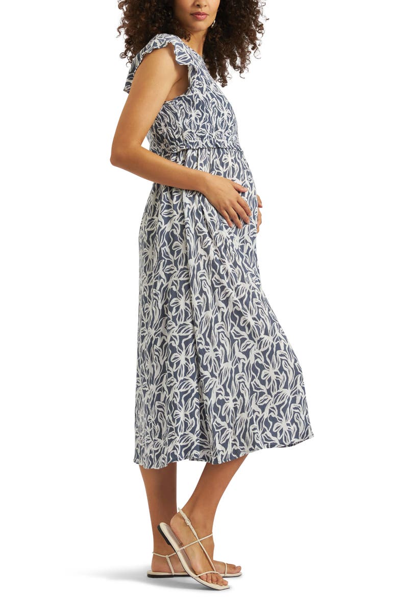 Ripe Maternity Edie Nursing Dress, Alternate, color, Washed Indigo / White