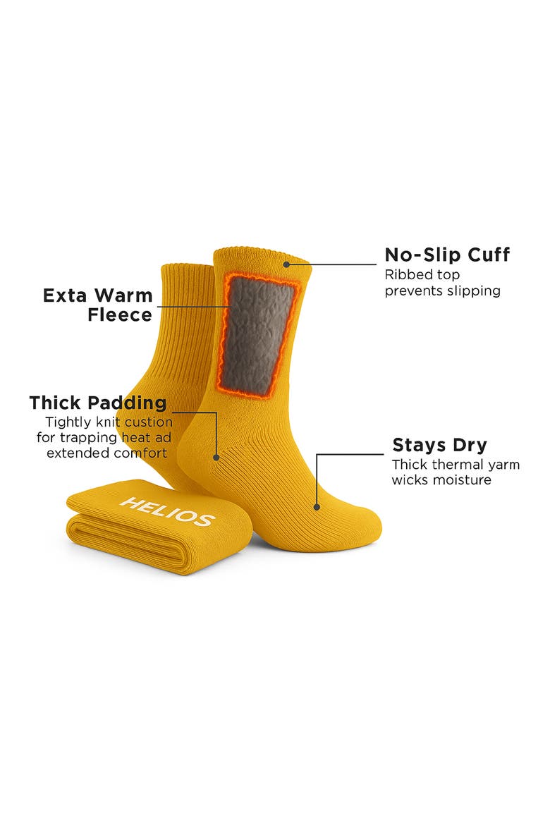 Thermal Retaining Wool Blend Crew Socks, Alternate, color, MUSTARD