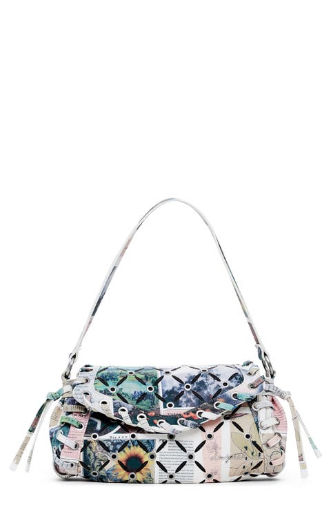 Small Collage Perforated Crossbody Bag