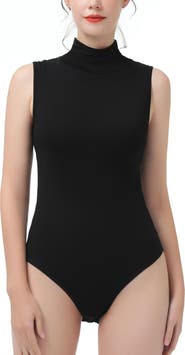 Kimi & Kai Turtleneck Sleeveless Bodysuit