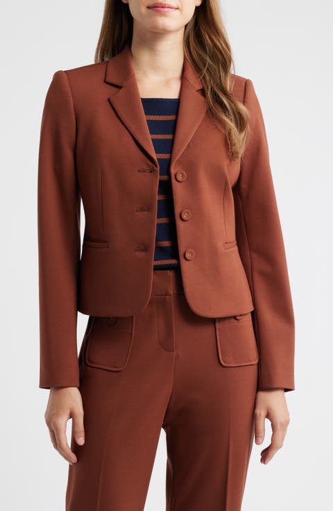 Three-Button Ponte Blazer (Regular & Petite)