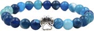 DLORIA PawZee Azure Agate Paw Print Charm Bracelet