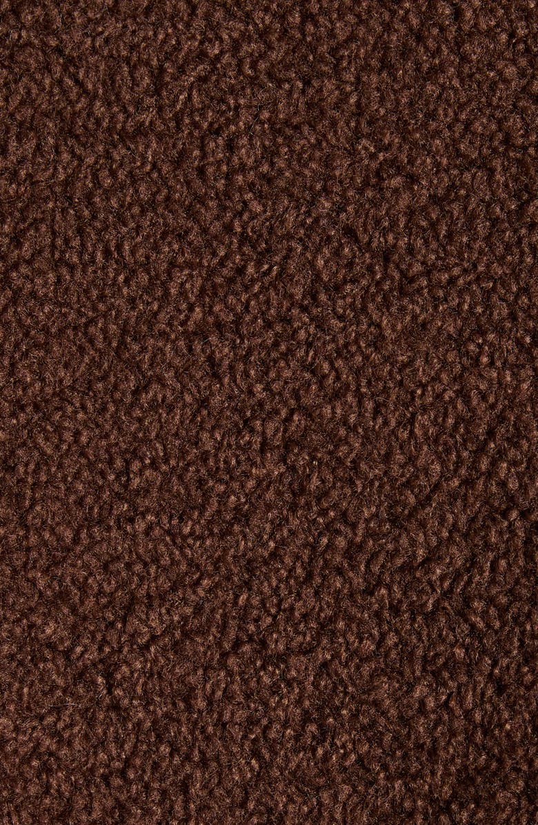 Moncler Leather Pocket Fleece Vest, Alternate, color, Dark Chocolate