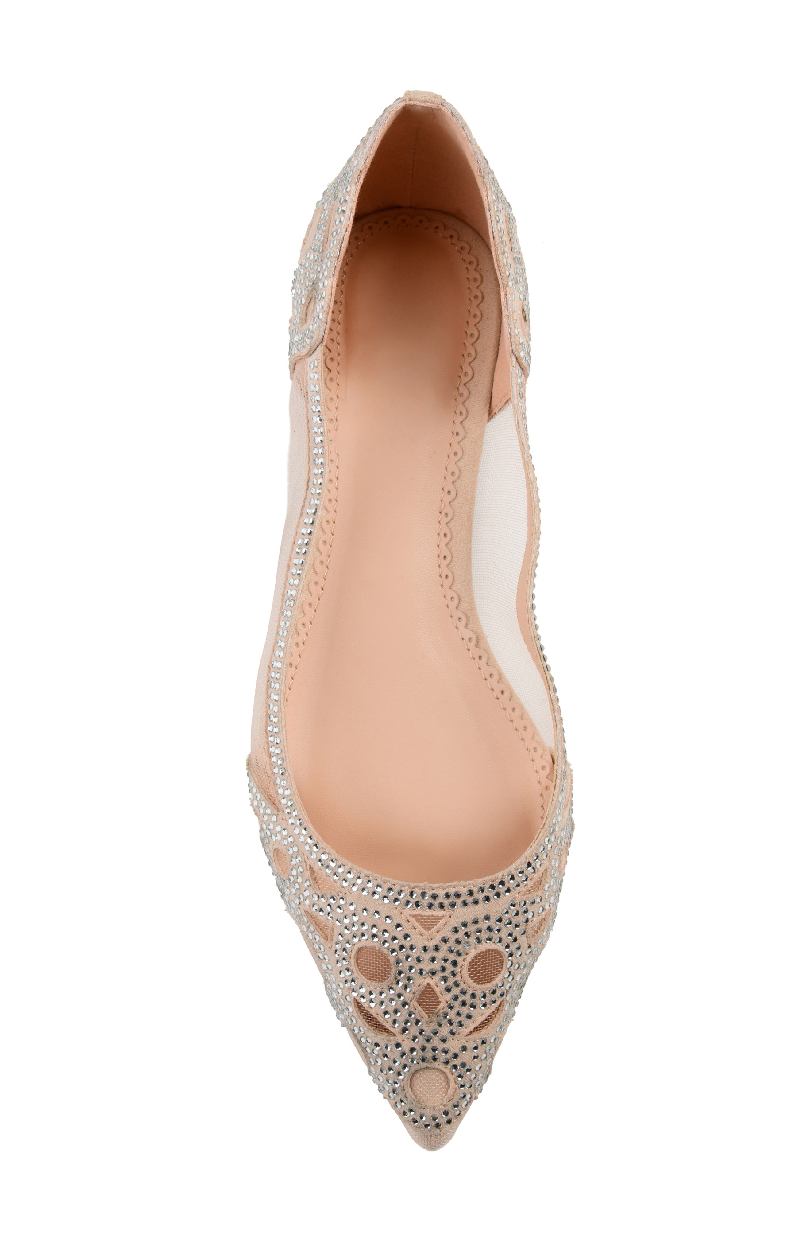 Batavia Rhinestone Flat, Alternate, color, NUDE