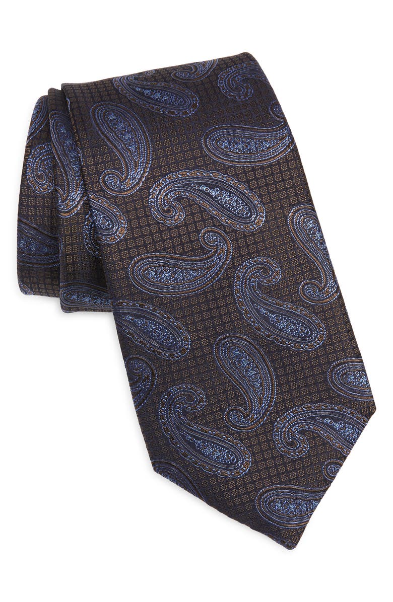 Canali Paisley Silk Tie, Main, color, 