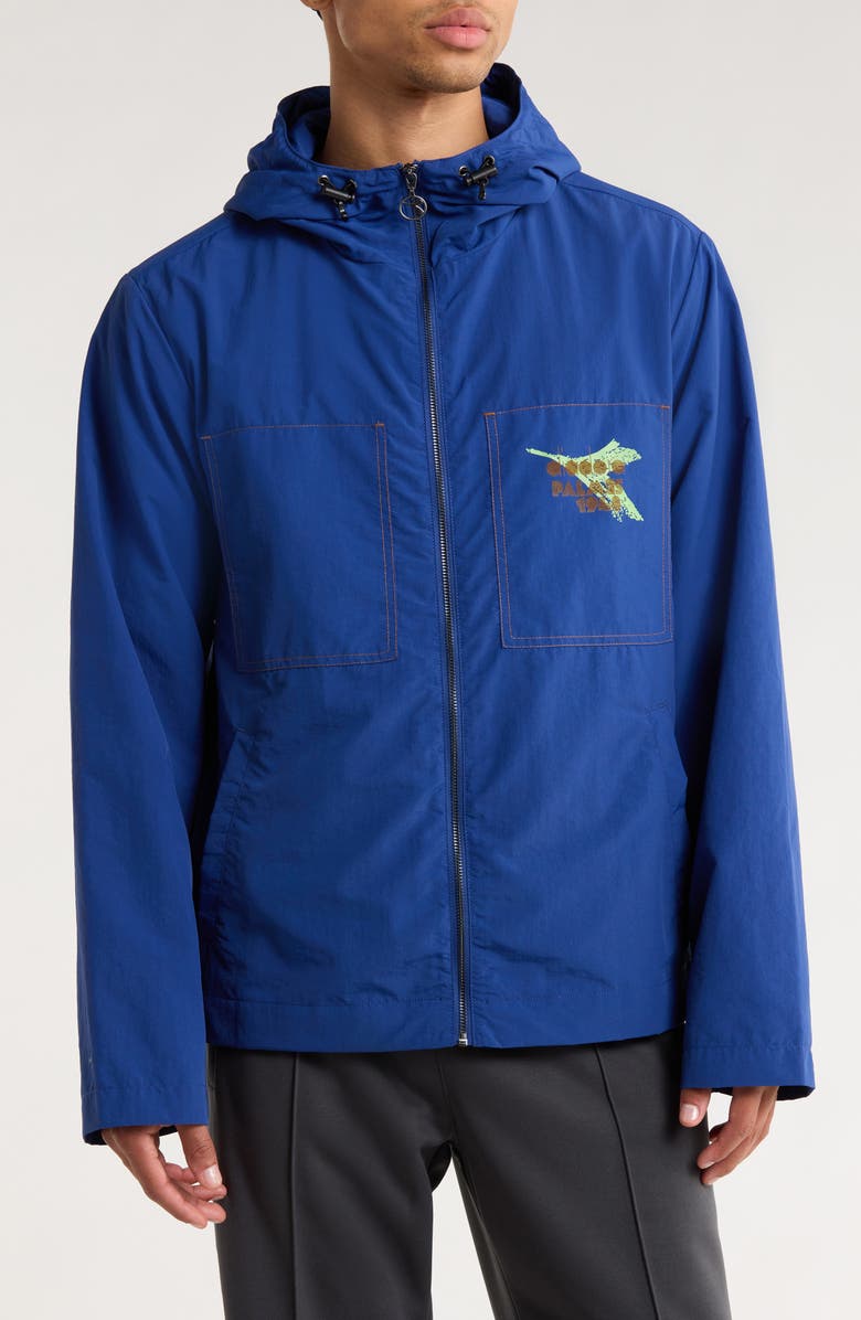 Diadora x Palmes Legacy Windbreaker Jacket, Alternate, color, Blue Limonges