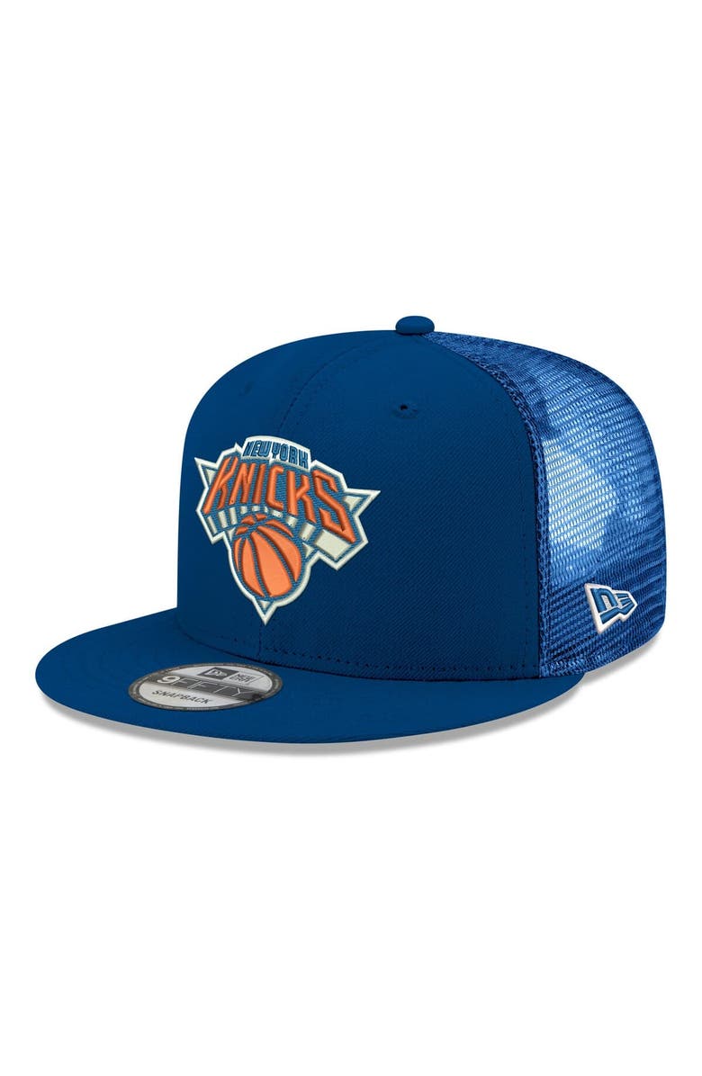 New Era Men's New Era Blue New York Knicks Core Logo Meshback 9FIFTY Snapback Hat, Main, color, Blue