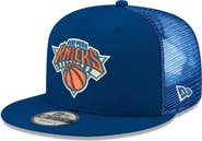 New Era Men's New Era Blue New York Knicks Core Logo Meshback 9FIFTY Snapback Hat