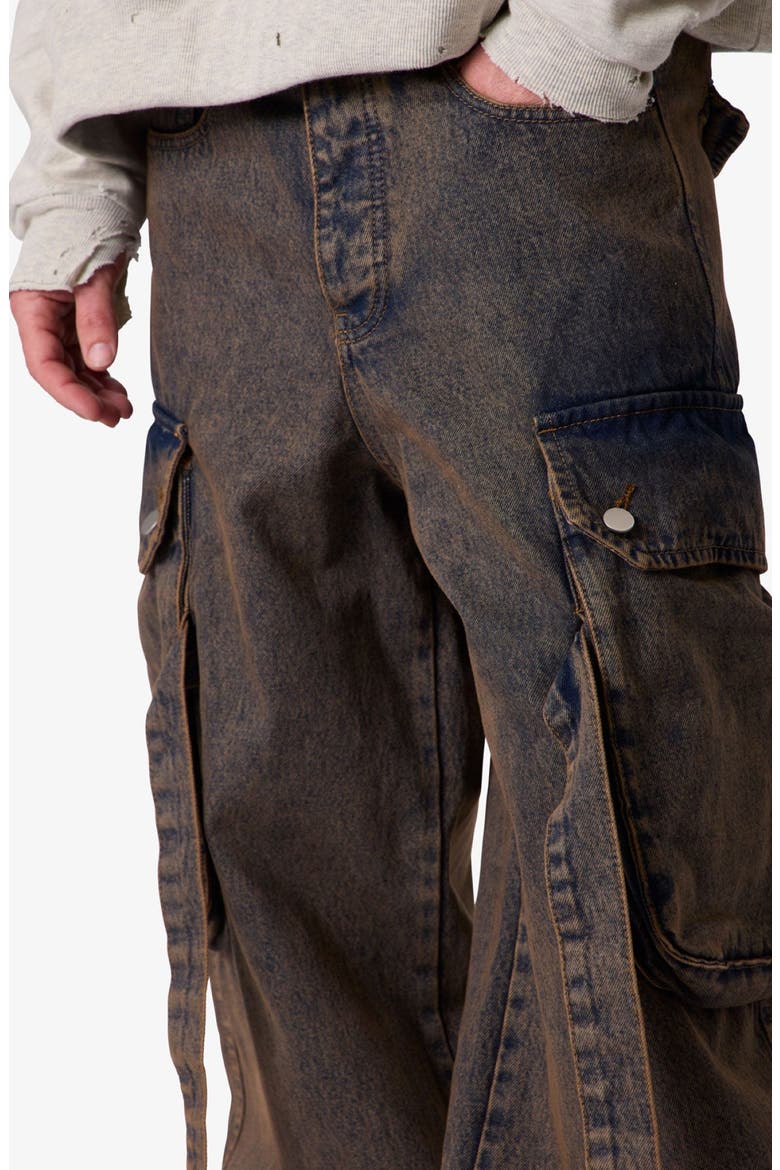 Washed Cargo Jeans, Alternate, color, WASHED BROWN