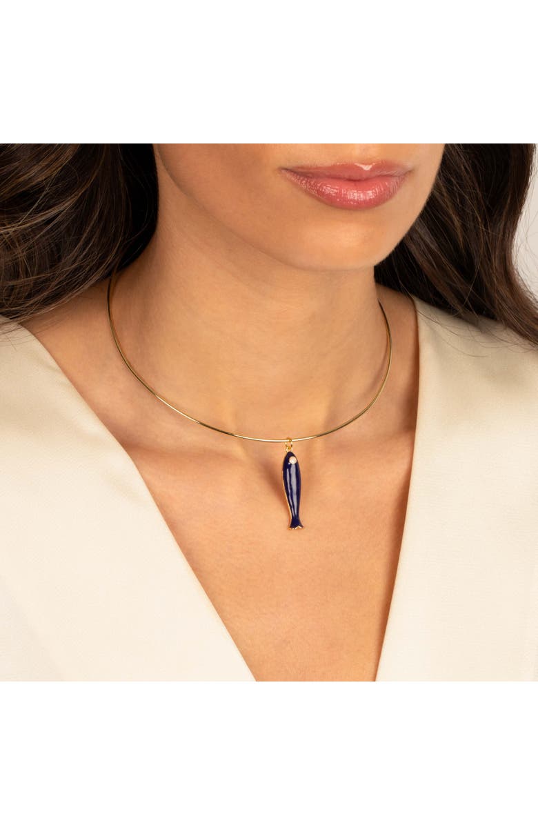 BY ADINA EDEN Enamel Colored Fish Charm, Alternate, color, Black