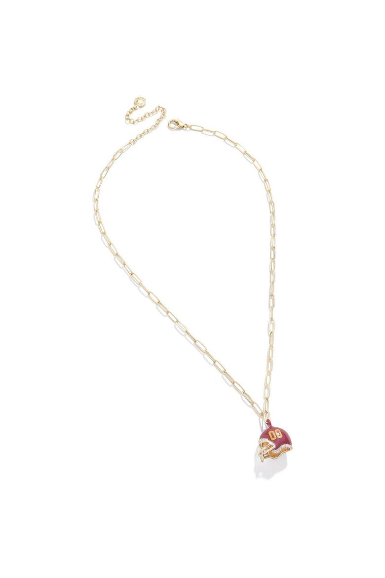 Women's BaubleBar Washington Football Team Helmet Charm Necklace, Alternate, color, Gold