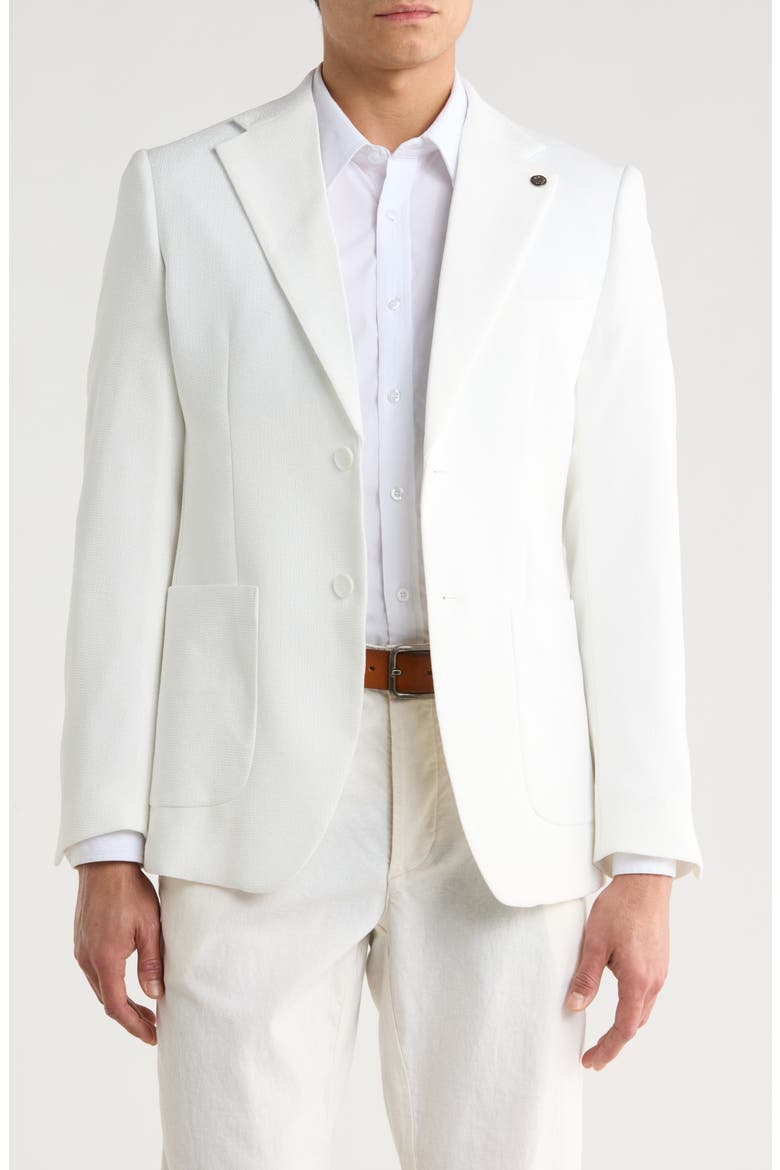 Slim Fit Cotton Blend Blazer, Main, color, WHITE