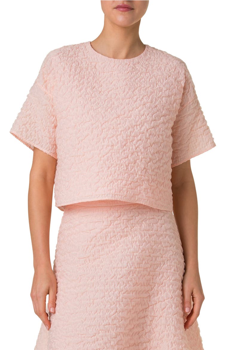 Techno Organza Boxy Top, Main, color, PEACH