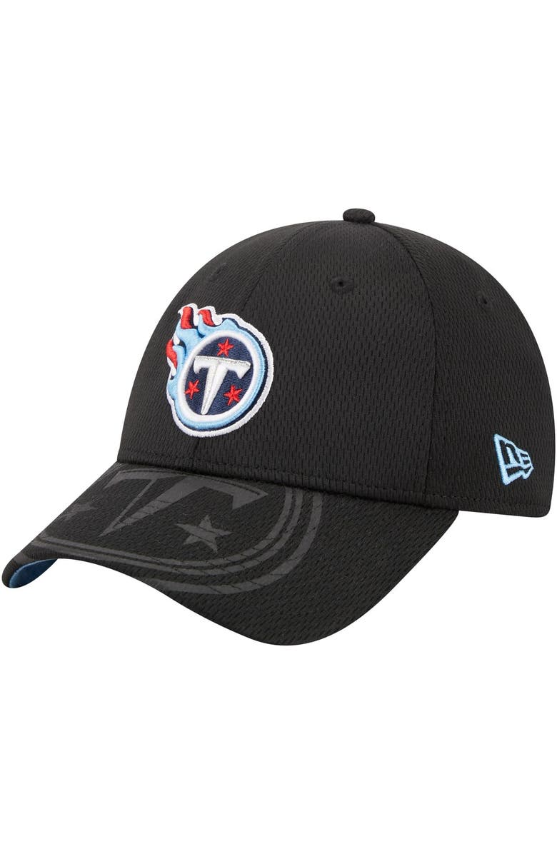 New Era Men's New Era Black Tennessee Titans Top Visor 9FORTY Adjustable Hat, Main, color, Black