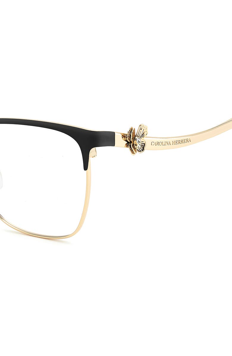 Carolina Herrera 54mm Cat Eye Reading Glasses, Alternate, color, Gold Black