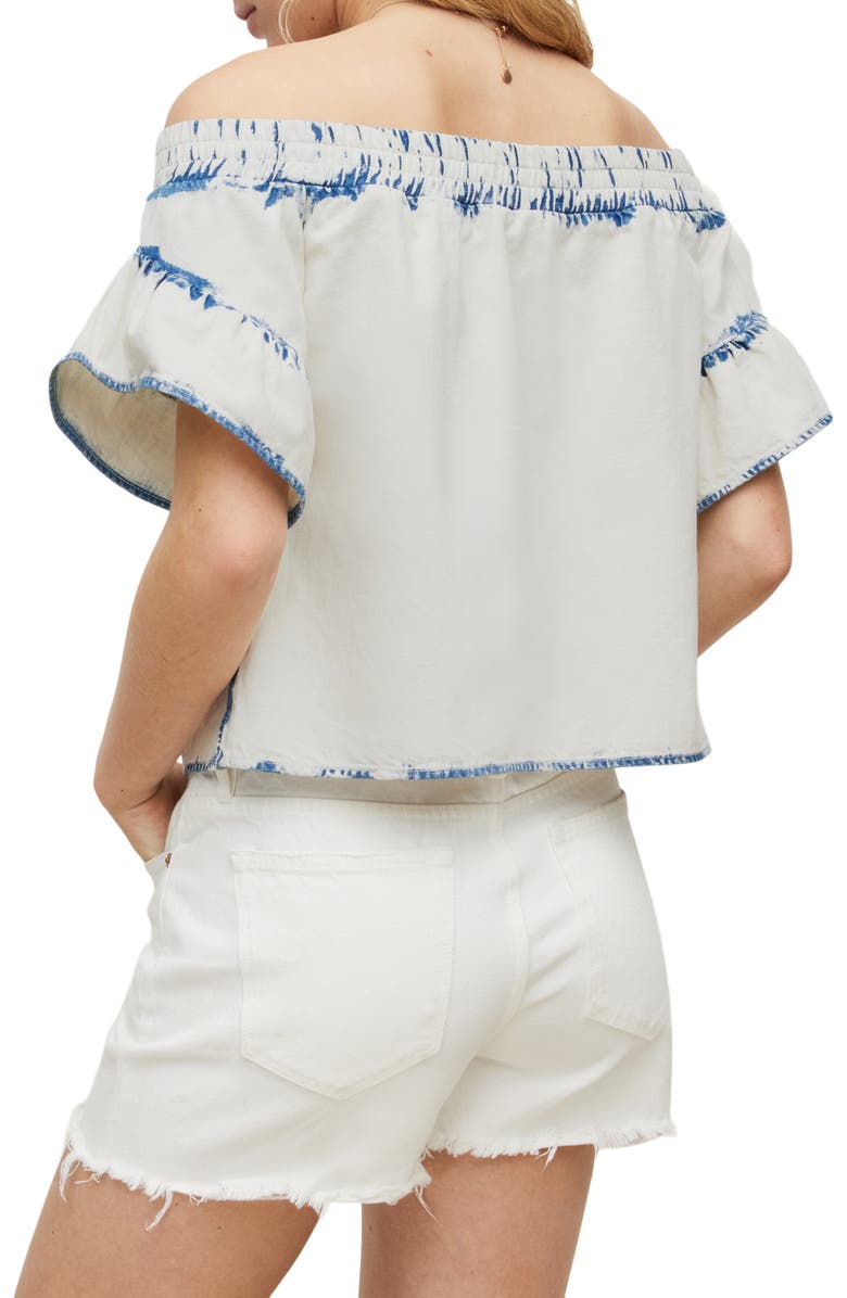 AllSaints Adela Off the Shoulder Denim Top, Alternate, color, 