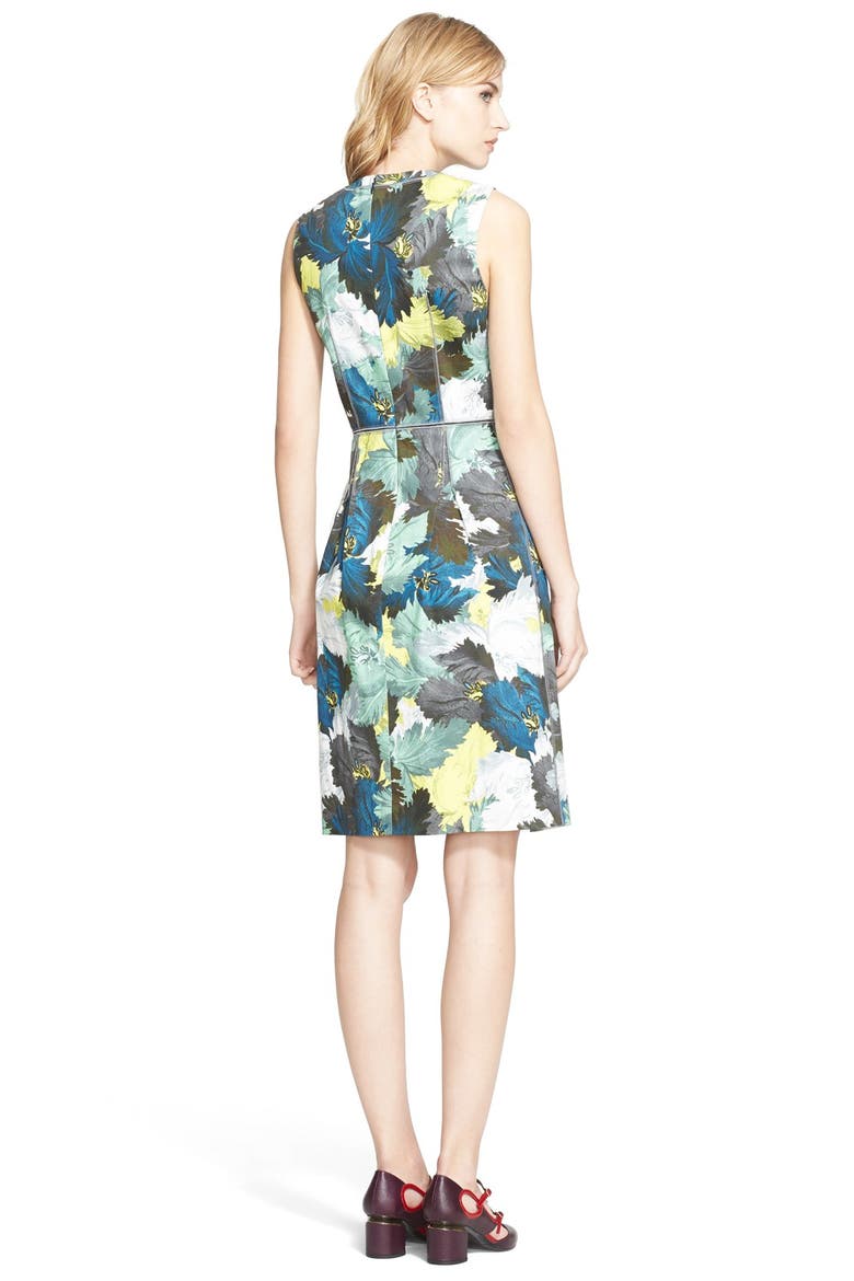 Floral Print Cotton Sateen Full Skirt Dress, Alternate, color, MINT GREEN/ MULTI