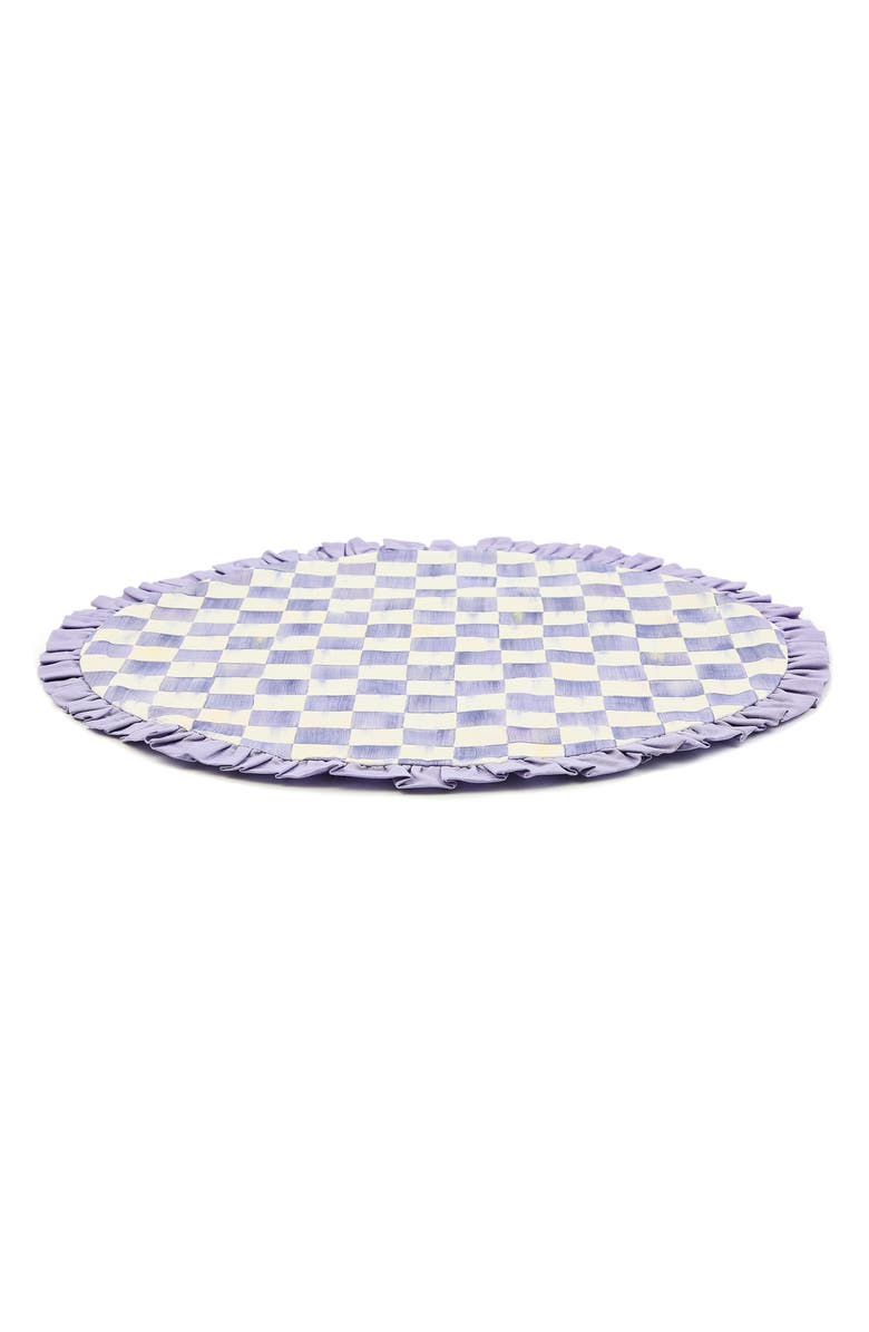 MACKENZIE CHILDS Violet Check Set of 4 Round Placemats, Alternate, color, Violet