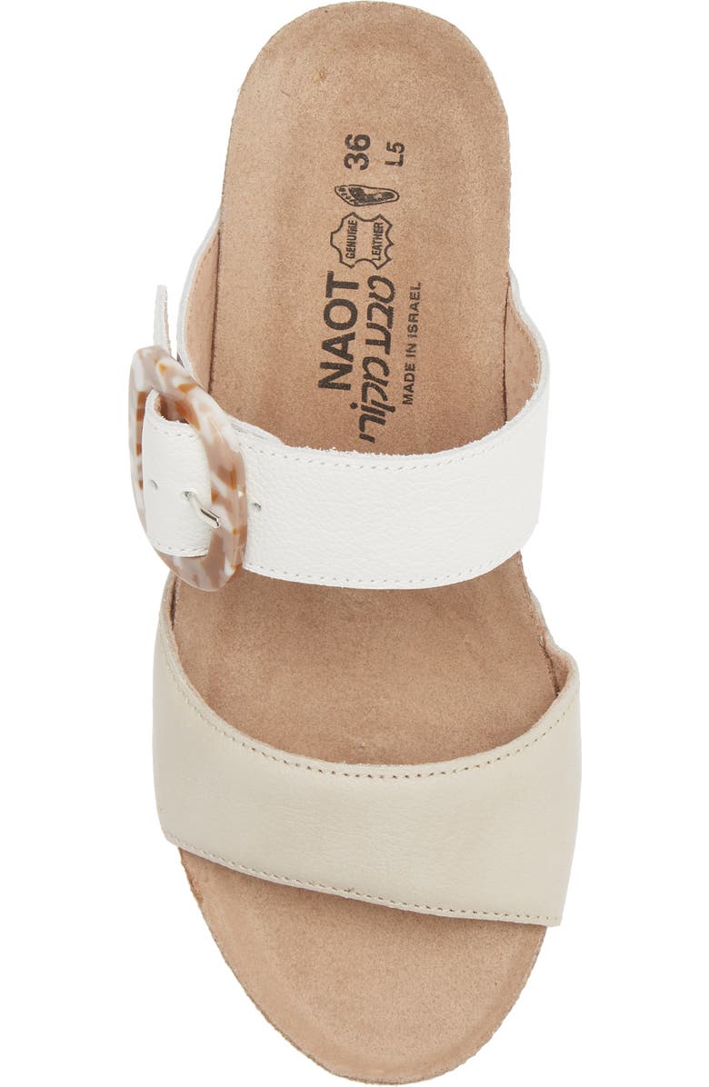 Naot Kingdom Wedge Slide Sandal, Alternate, color, Soft Ivory/ Soft White Leather
