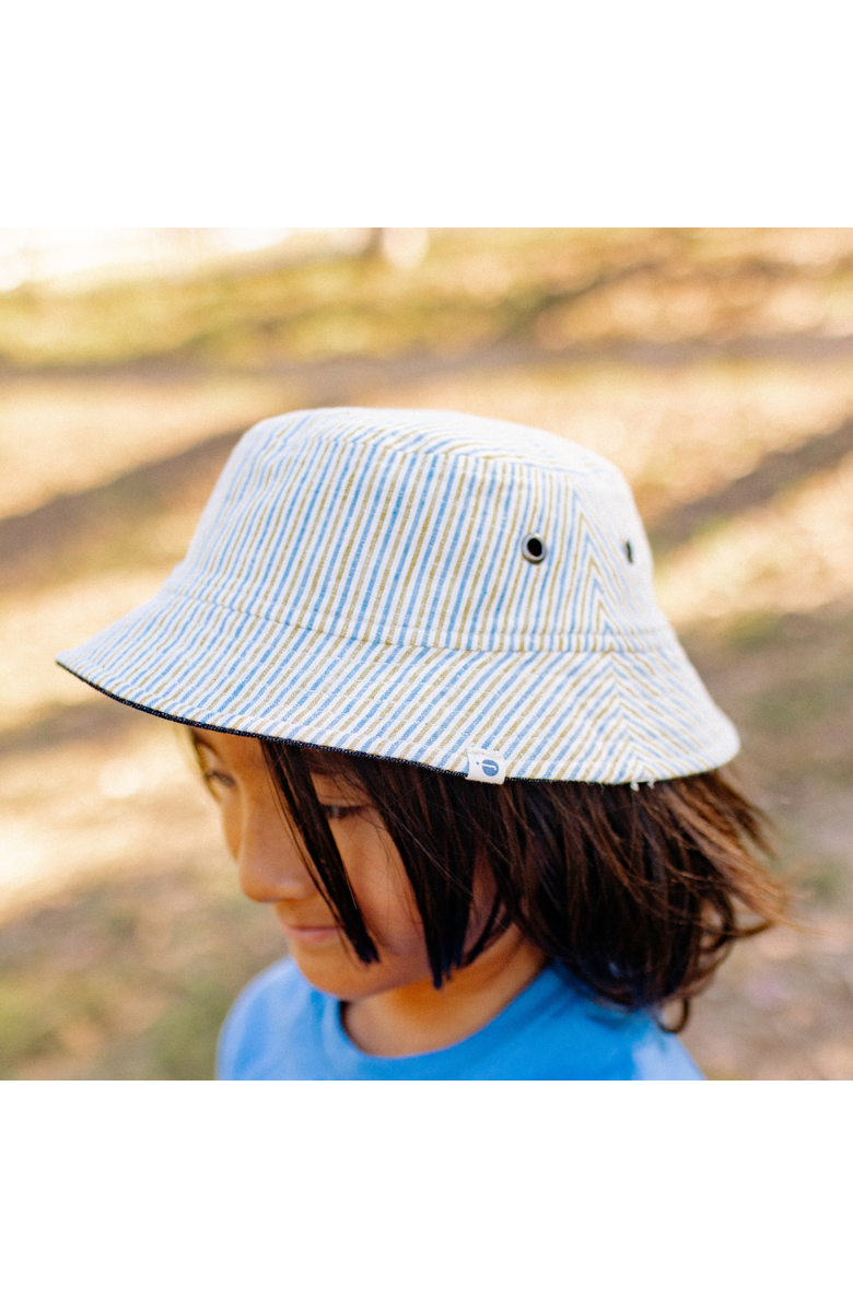 Jackalo Kids' Reversible Bucket Hat, Alternate, color, Driftwood Stripe & Denim