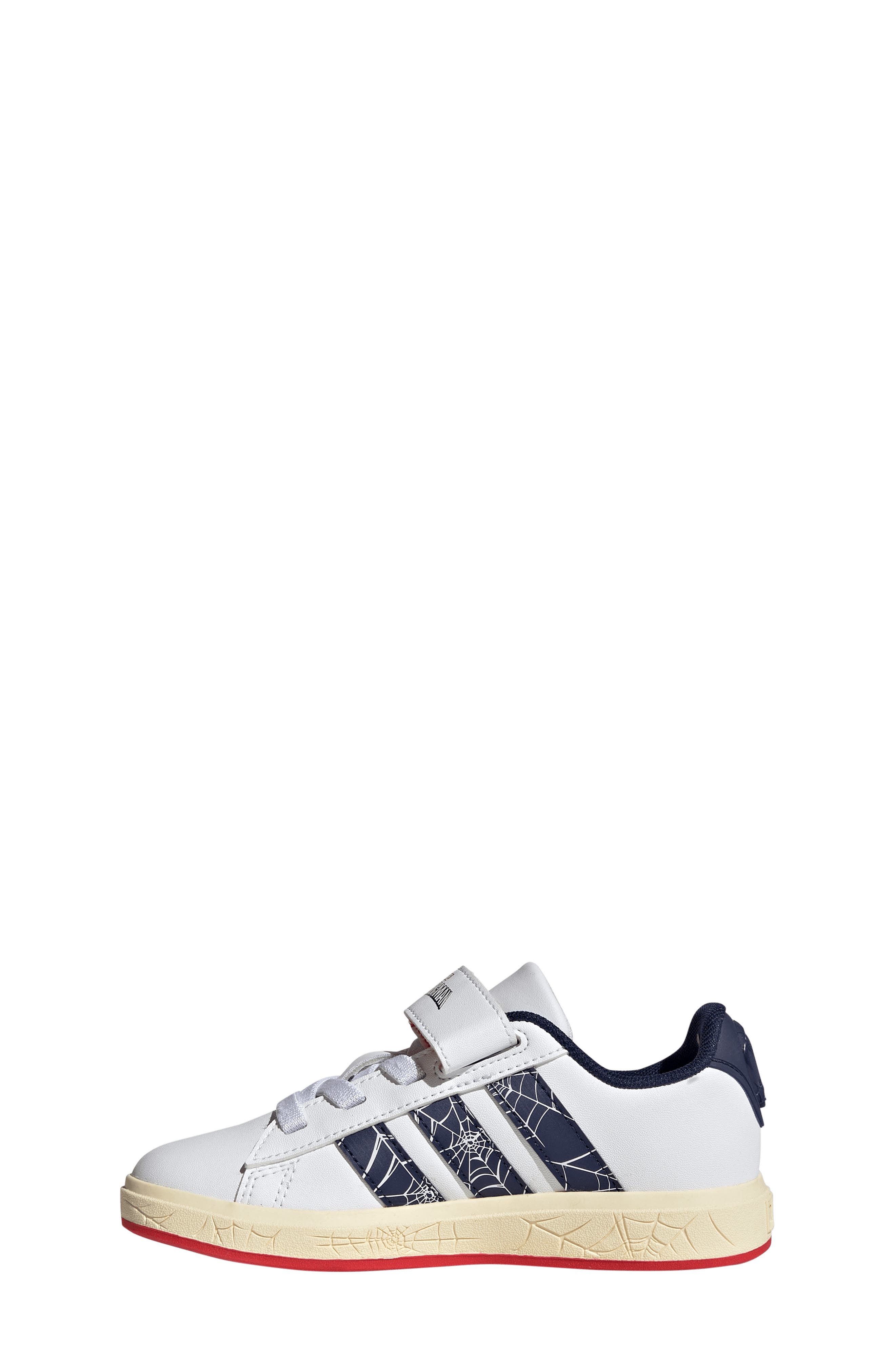 Kids' Grand Court Spider-Man Sneaker, Alternate, color, WHITE/ DARK BLUE/ VANILLA