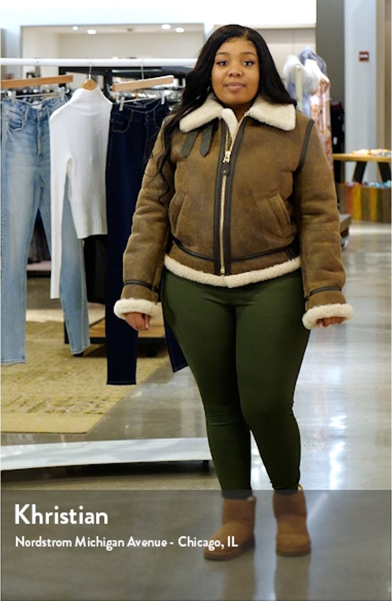 Genuine Shearling & Leather Bomber Jacket, sales video thumbnail