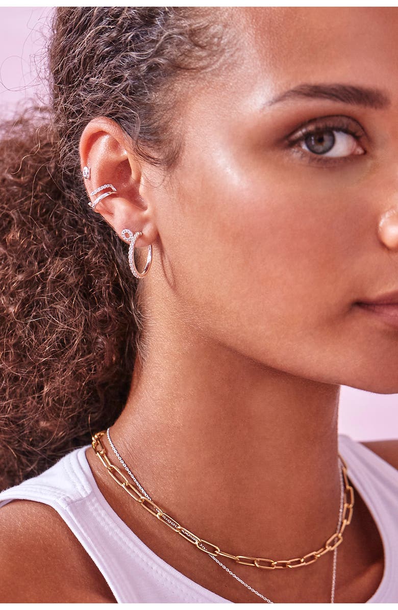 Estella Bartlett Pavé CZ Hoop Earrings, Alternate, color, 