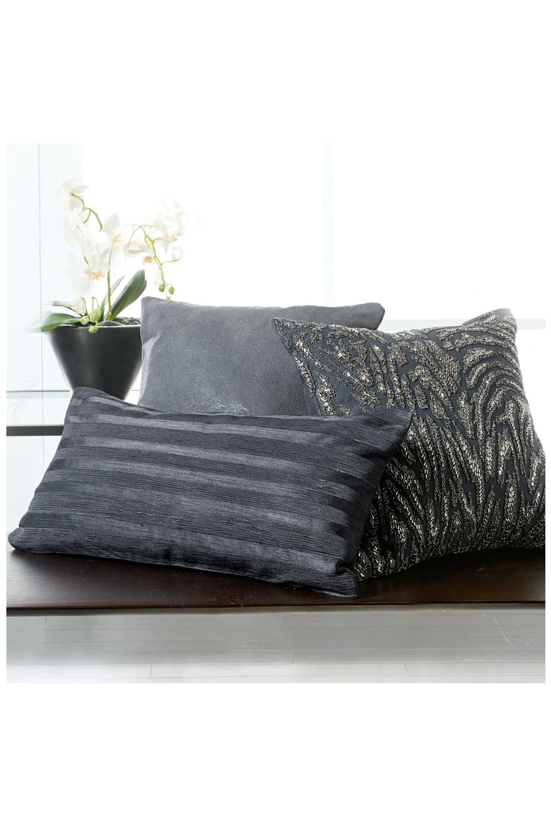 Moonscape Beaded Linen Accent Pillow, Alternate, color, CHARCOAL