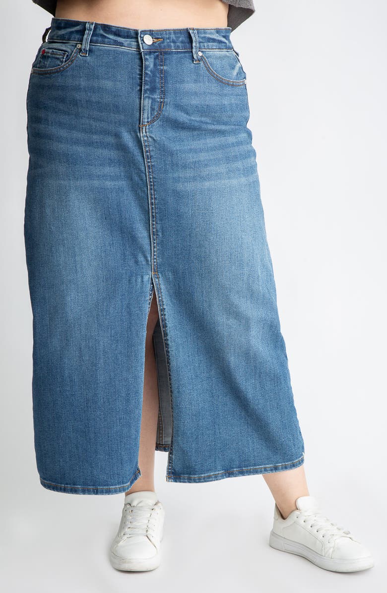SLINK Jeans Denim Maxi Skirt, Main, color, 