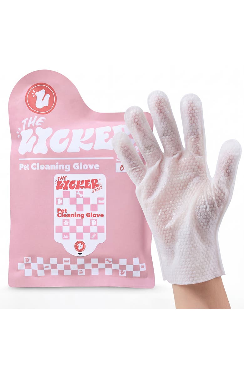 The Licker Store Dog Grooming Soft Glove Hypoallergenic Wipes for Dogs and Cats, Main, color, 1Pack (6Ct)