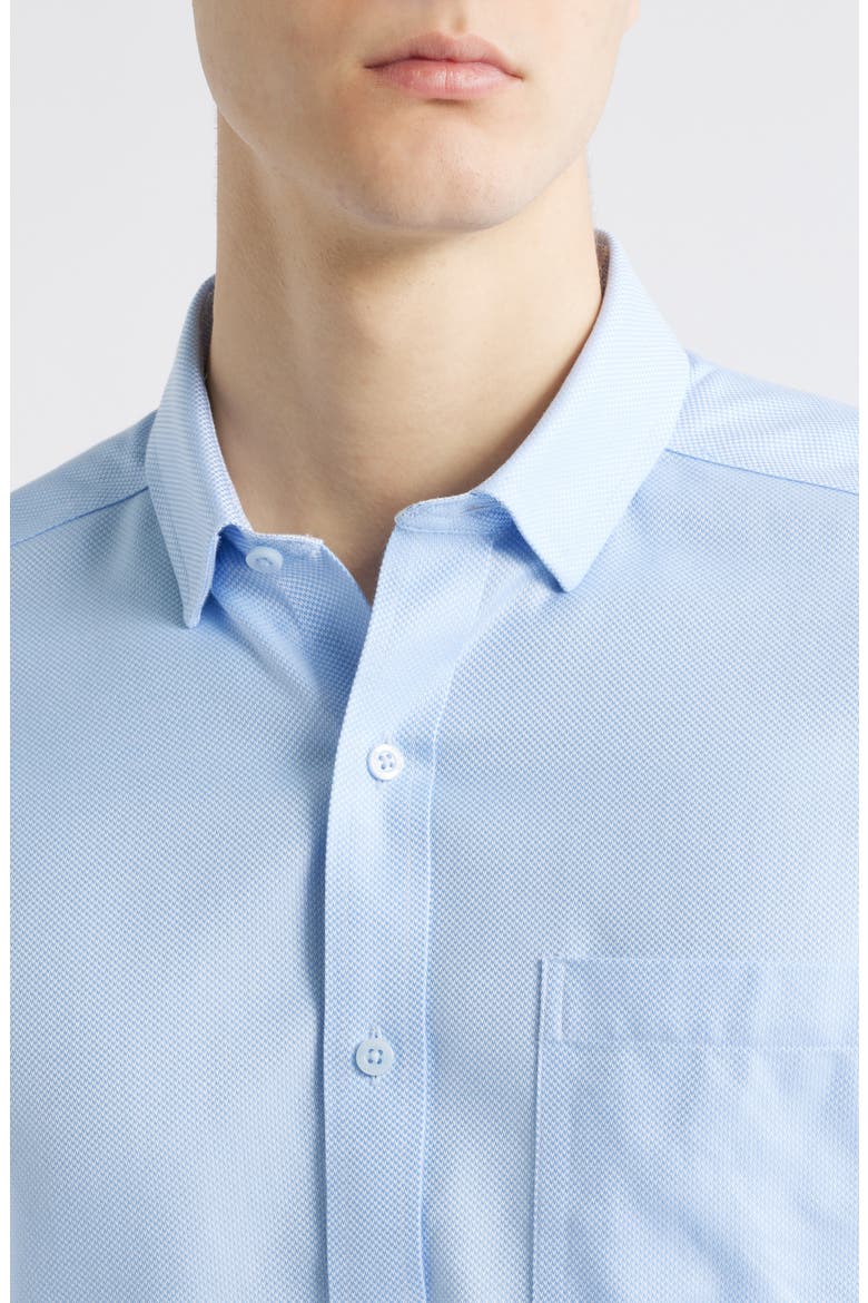 Non-Iron Cotton Dobby Dress Shirt, Alternate, color, BLUE