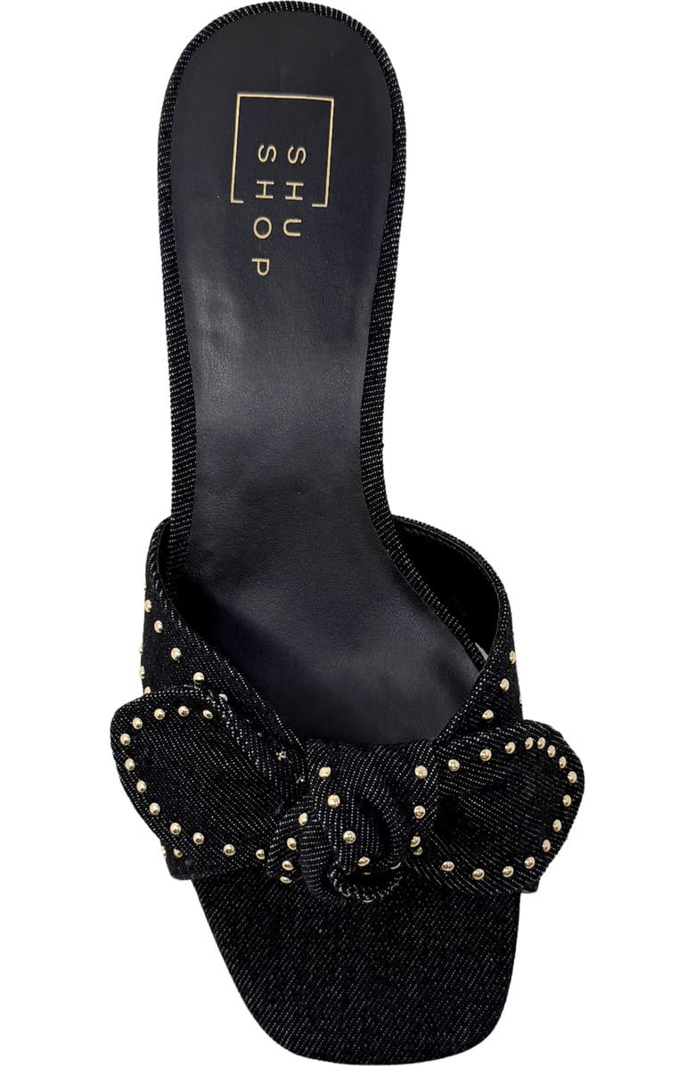 SHUSHOP Guinivere Studded Slide Sandal, Alternate, color, Black Denim