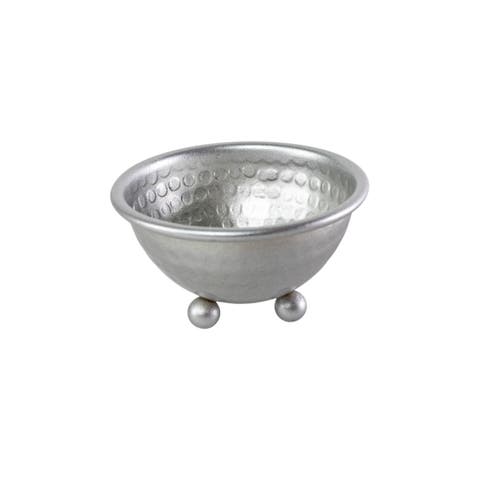 Hammered Metal Silver Bowl