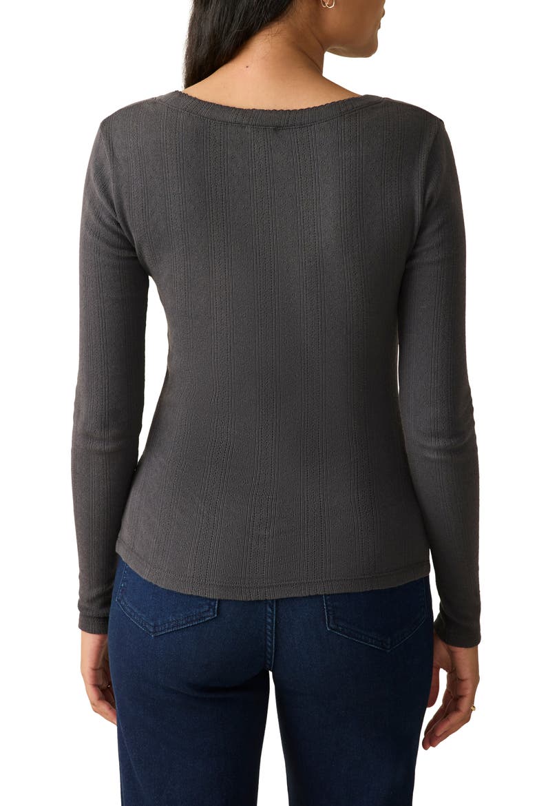 Pacific Pointelle Scoop Neck Top, Alternate, color, WASHED BLACK