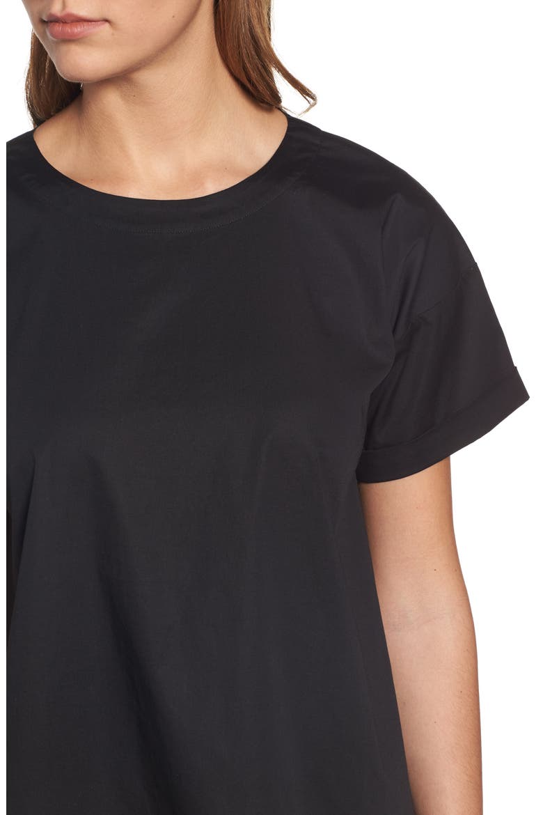 Stretch Organic Cotton Top, Alternate, color, BLACK