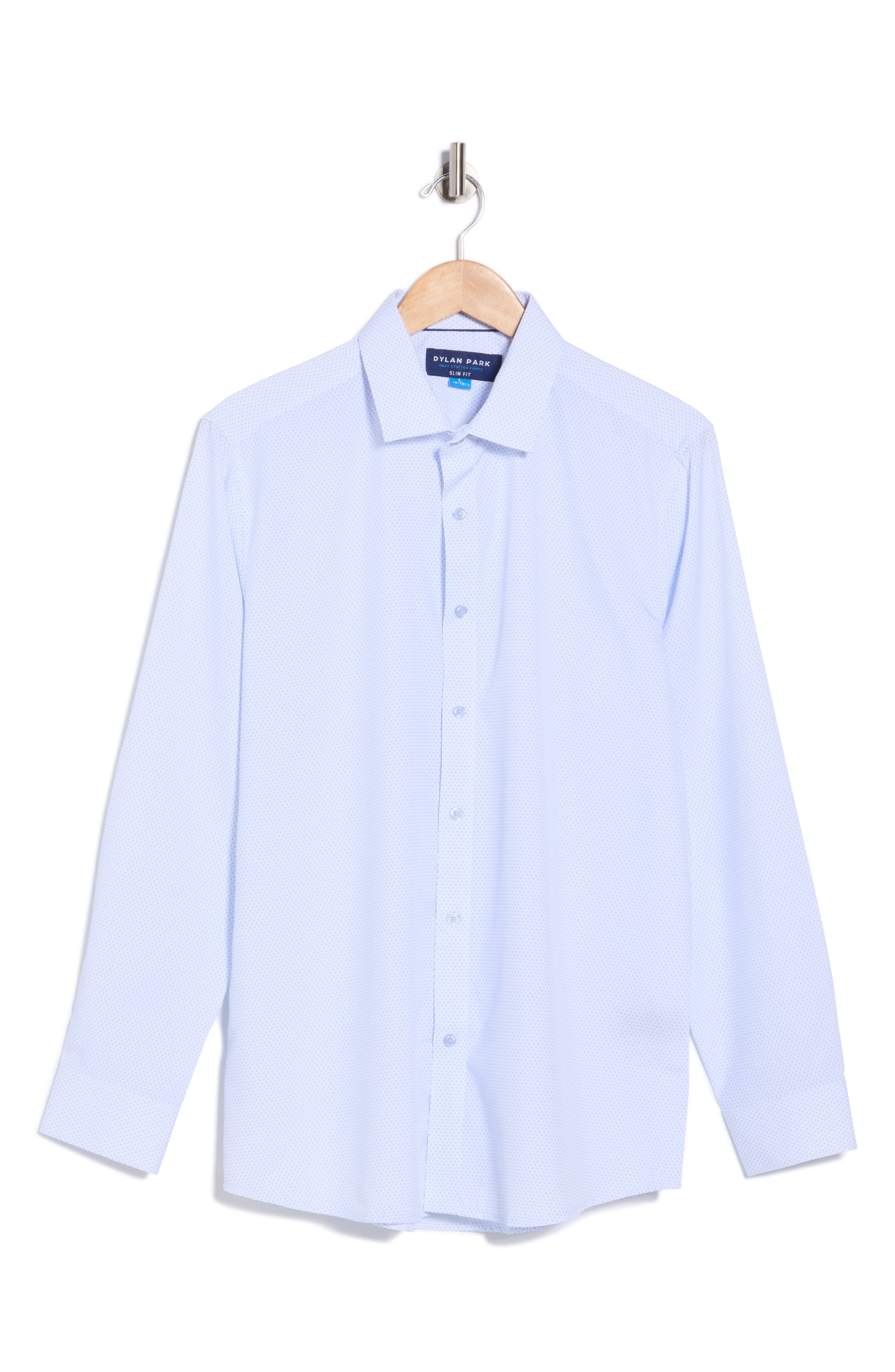 DYLAN PARK Slim Fit Perfect Stretch Long Sleeve Button Down Shirt