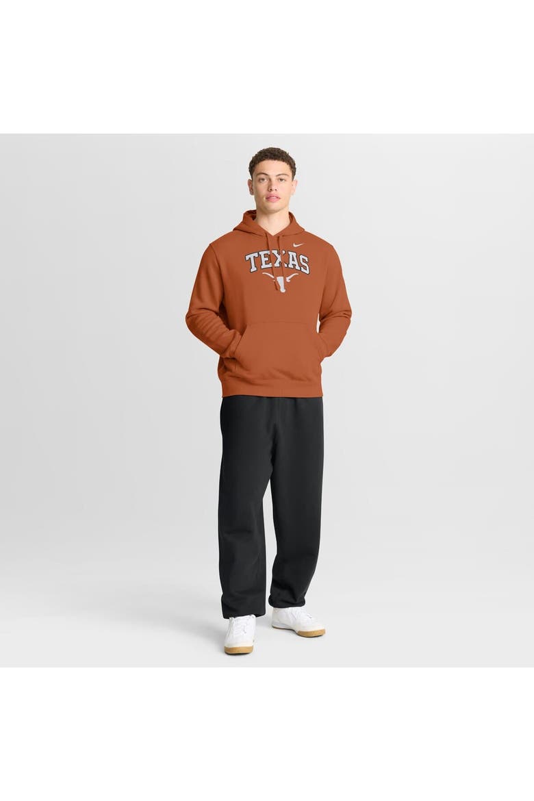 Men's Nike Texas Orange Texas Longhorns Club Fleece Arch Pullover Hoodie, Alternate, color, Burnt Orange