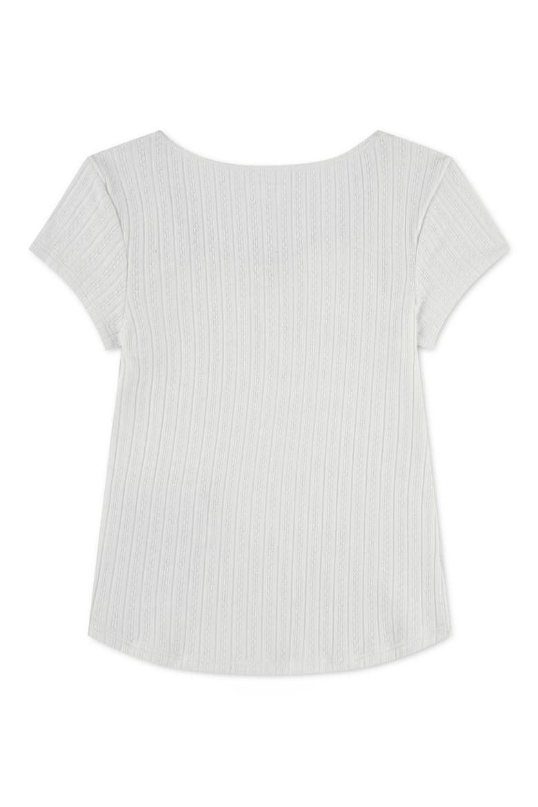 Kids' Pointelle Top, Alternate, color, JET STREAM
