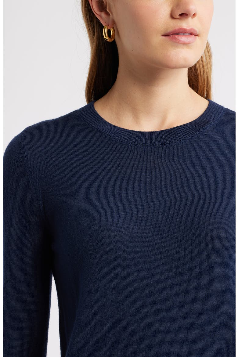 Merino Wool Blend Crewneck Sweater, Alternate, color, NAVY STILL