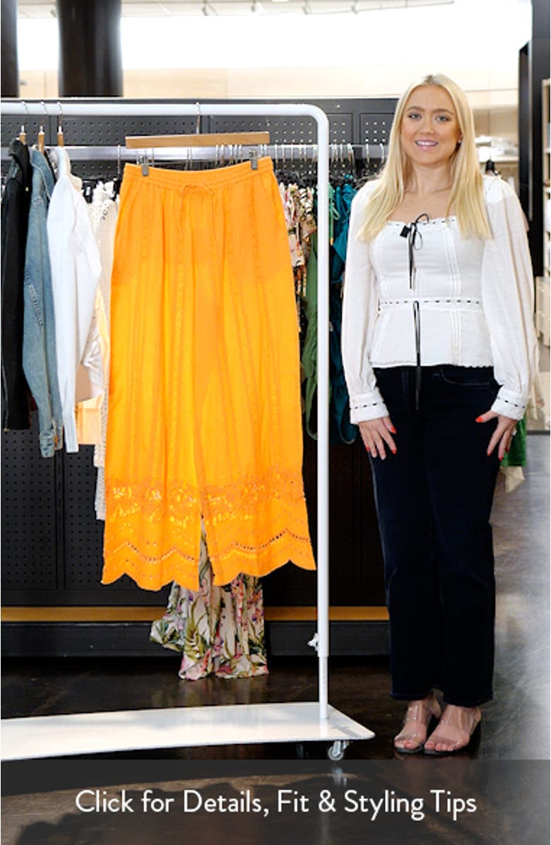 Martina Eyelet Embroidery Wide Leg Pants, sales video thumbnail