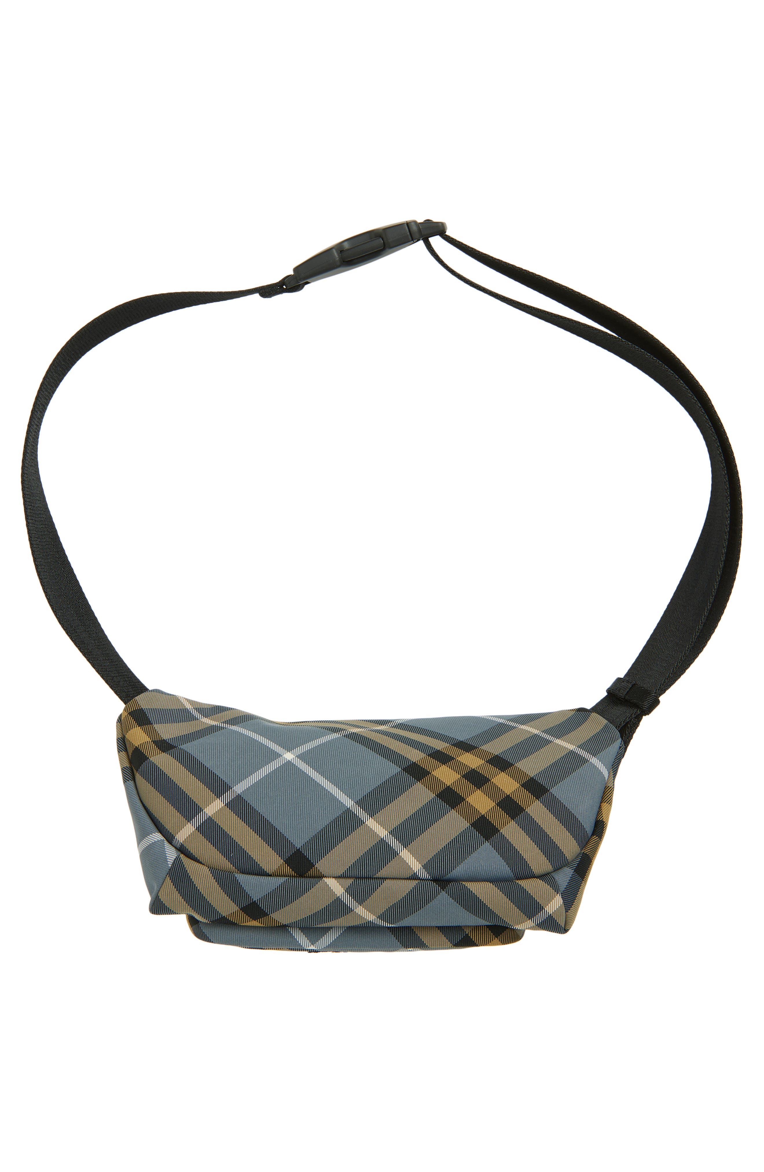 Burberry Small Check Belt Bag, Alternate, color, Wave Blue