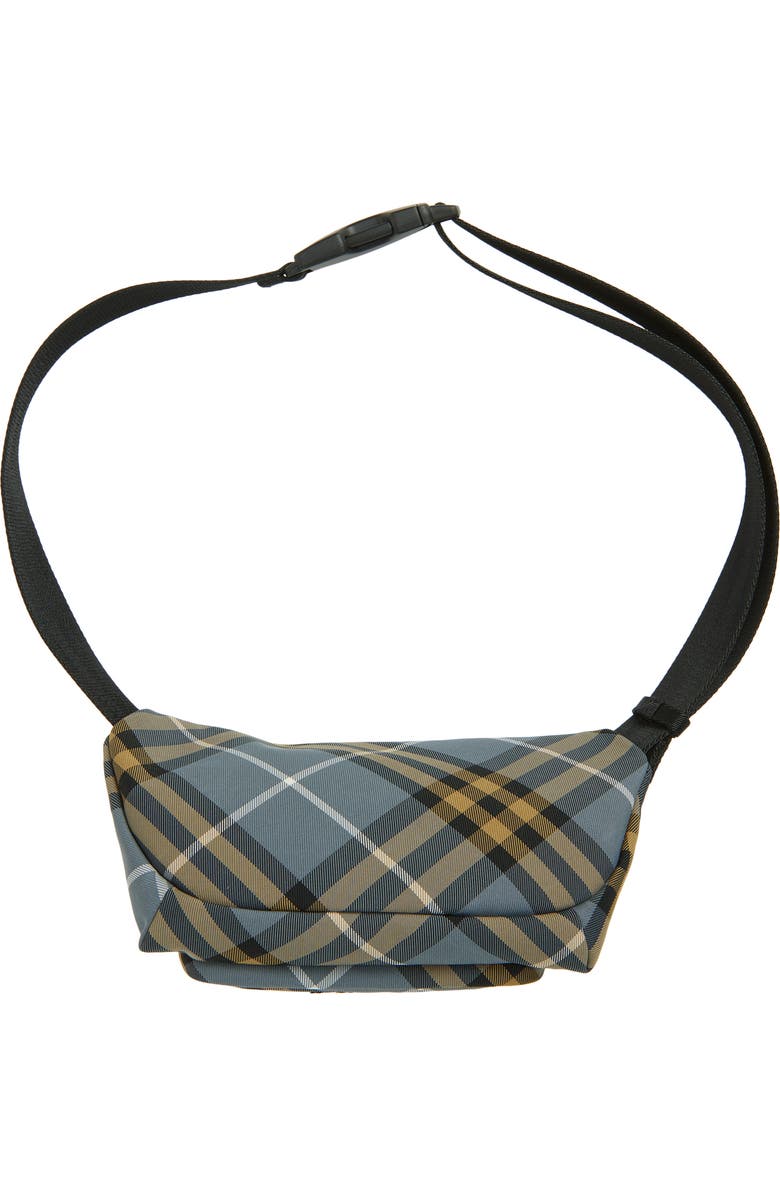 Burberry Small Check Belt Bag, Alternate, color, Wave Blue